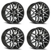 Set 4 22" Vision 305 Rekluse Gloss Black Machined Face 22x10 5x5.5 -19mm Wheels Lifted Truck Rims