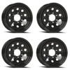 Set 4 16" Vision JG70 Black 16x6 Wheels 6x5.5 (6x139.7) 0mm Trailer Rims