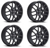 Set 4 17" Vision 426 Cross Matte Black 17x7.5 Wheels 4x100 38mm Street Rims