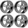 Set 4 17" Vision 640 Nitrous Gunmetal Machined Face 17x7.5 5x4.25 40mm Wheels