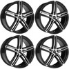Set 4 17" Vision 640 Nitrous Gloss Black Machined Face 17x7.5 5x110 40mm Wheels Street Rims