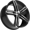 Set 4 17" Vision 640 Nitrous Gloss Black Machined Face 17x7.5 5x110 40mm Wheels Street Rims