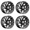 Set 4 22" Hostile H141 Vortex Blade Cut 22x10 Wheels 8x180 -25mm Offroad Rims