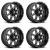 Set 4 Fuel D538 Maverick 20x10 5x5 5x135 Matte Black Milled Wheels 20" -18mm