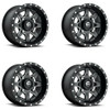 Set 4 Fuel UTV D538 Maverick 14x7 4x156 Matte Black Milled Wheels 14" 38mm Rims