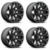 Set 4 20" Fuel D546 Assault 20x9 8x170 Matte Black Milled Wheels 20mm Truck Rims
