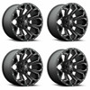 Set 4 22" Fuel D546 Assault 22x9.5 6x135 6x5.5 Black Milled Wheels 20mm Rims