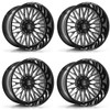 Set 4 24" Axe Off-Road Kratos Gloss Black Milled 24x10 Wheels 8x6.5 -19mm Rims