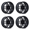 Set 4 20" Fuel FC909 Weapon Blackout 20x9 Wheels 6x5.5 (6x139.7) 1mm Offroad Rims