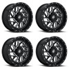 Set 4 Fuel UTV D581 Triton 18x7 4x137 Gloss Black Milled Wheels 18" 13mm Rims