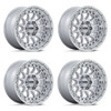 Set 4 17" KMC KM556 Crux Gloss Silver Machined Face 17x8.5 Wheels 6x135 25mm Rims Truck SUV Wheels
