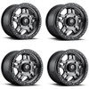 Set 4 14" Fuel UTV D558 Anza 14x7 4x156 Gunmetal Black Bead Ring Wheels 13mm Rim
