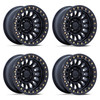 Set 4 17" KMC KM239 Impact Beadlock Matte Black 17x9 Wheels 6x5.5 (6x139.7) 25mm Offroad Truck SUV Rims