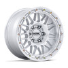 17" KMC KM555 Attack Gloss Silver W/ Machined Face 17x8.5 Wheel 6x4.5 25mm Rim