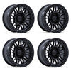 Set 4 17" KMC KM555 Attack Matte Black 17x8.5 Wheels 5x5 -10mm Offroad Rims