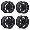Set 4 15" KMC Powersports KS239 Impact UTV Beadlock Black 15x7 Wheels 4x156 38mm Rims