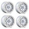 Set 4 15" KMC Powersports KS239 Impact UTV Beadlock Machined 15x7 4x137 38mm Rims