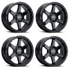 Set 4 18" Thret Offroad 703 Thunder Gloss Black 18x9 Wheels 6x5.5 (6x139.7) 0mm Truck SUV Rims