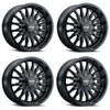 Set 4 18" Thret Offroad 808 Gamma Gloss Black 18x9 Wheels 8x6.5 8x170 0mm Rims