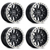Set 4 17" Thret Offroad 602 Maze Black Machined Beadlock Ring 17x9 6x120 -14mm Rims