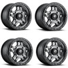 Set 4 15" Fuel UTV D558 Anza 15x7 4x156 Gunmetal Black Bead Ring Wheels 38mm Rim
