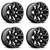 Set 4 18" Fuel D576 Assault 18x9 5x4.5 5x5 Gloss Black Milled Wheels 1mm Rims
