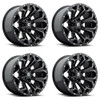 Set 4 18" Fuel D576 Assault 18x9 5x4.5 5x5 Gloss Black Milled Wheels 1mm Rims