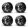 Set 4 20" Thret Offroad 901 Monarch Gloss Black 20x12 Wheels 6x5.5 -44mm Rims