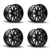 Set 4 22" Thret Offroad 901 Monarch Gloss Black Milled 22x12 Wheels 8x6.5 -51mm Rims