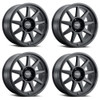 Set 4 17" Thret Offroad 705 Flood Satin Black 17x9 Wheels 5x5.5 (5x139.7) 0mm Rims