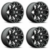 Set 4 17" Fuel D546 Assault 17x8.5 5x4.25 5x5 Matte Black Milled Wheels 25mm Rim