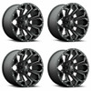 Set 4 17" Fuel D546 Assault 17x8.5 5x4.25 5x5 Matte Black Milled Wheels 25mm Rim
