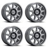 Set 4 18" Thret Offroad 705 Flood Satin Grey Milled 18x9 Wheels 6x5.5 18mm Rims