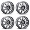 Set 4 17" Thret Offroad 705 Flood Satin Grey 17x9 Wheels 8x6.5 18mm Truck Rims