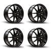 Set 4 20" Kalon 102 Cypher Gloss Black 20x10 Wheels 5x112 38mm Performance Rims