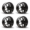 Set 4 17" Kalon 201 Falcon Gloss Black 17x7.5 Wheels 5x100 5x4.5 38mm Street Rims