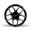 16" Kalon 201 Falcon Gloss Black Machined Face 16x7 Wheel 5x100 5x4.5 38mm Rim