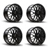 Set 4 17" Kalon 203 Blitz Gloss Black 17x7.5 Wheels 4x100 4x114.3 42mm Rims