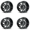 Set 4 Fuel  D596 Sledge 20x9 5x4.5 5x120 Matte Black Gloss Black Wheels 20" 35mm