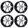 Set 4 20" Kalon 106 Suzuka Gloss Black Machined Face 20x9 Wheels 5x112 35mm Rims