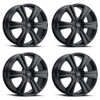 Set 4 17" Kalon 205 Torch Satin Black 17x7.5 Wheels 5x112 5x120 38mm Sedan Rims