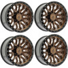 Set 4 20" Arena A125 Jackal Smoked Bronze Gloss Black Lip 20x10 8x170 -18mm Rims Lifted Offroad Truck Wheels