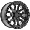 Set 4 22" Arena A125 Jackal Satin Black Gloss Black Lip 22x10 Wheels 6x135 -18mm Lifted Offroad Truck SUV Rims