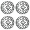Set 4 17" Katana Racing KR12 Glossy Silver Wheels 17x7.5 5x110 40mm Street Rims