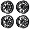 Set 4 17" Fuel D561 Crush 17x9 5x4.5 5x5 -12mm Machined Double Dark Tint Wheels