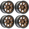 Set 4 18" Arena A123 Throttle Smoked Bronze Glossy Black Lip 18x9 Wheels 5x5 0mm Offroad Truck Rims