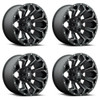 Set 4 18" Fuel D546 Assault 18x9 6x135 6x5.5 -13mm Wheels Matte Black Milled Rim