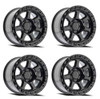 Set 4 20" Arena A123 Throttle Gloss Black 20x9 Wheels 6x5.5 (6x139.7) 0mm Rims