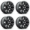 Set 4 18" Fuel D576 Assault 18x9 5x4.5 5x5 -12mm Gloss Black Milled Wheels Rims Lifted Offroad Truck SUV