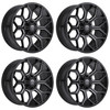 Set 4 20" Edge Off Road 302BM Gloss Black Milled Accents 20x9 5x5 5x5.5 0mm Rims Truck SUV Weheels